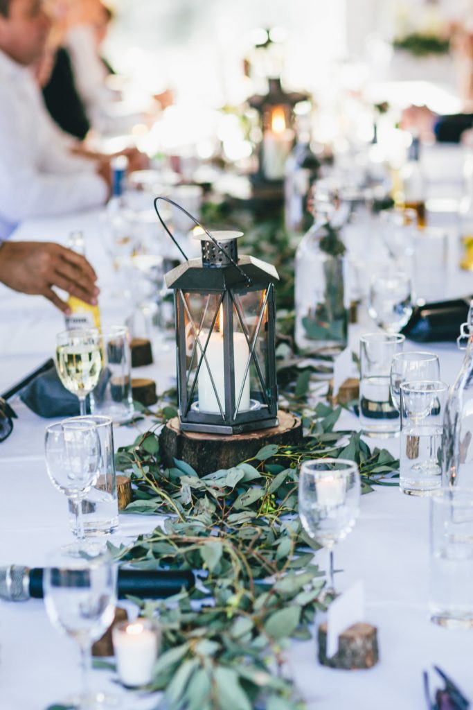 Rustic wedding table arrangement at Gunyah Valley wedding.
