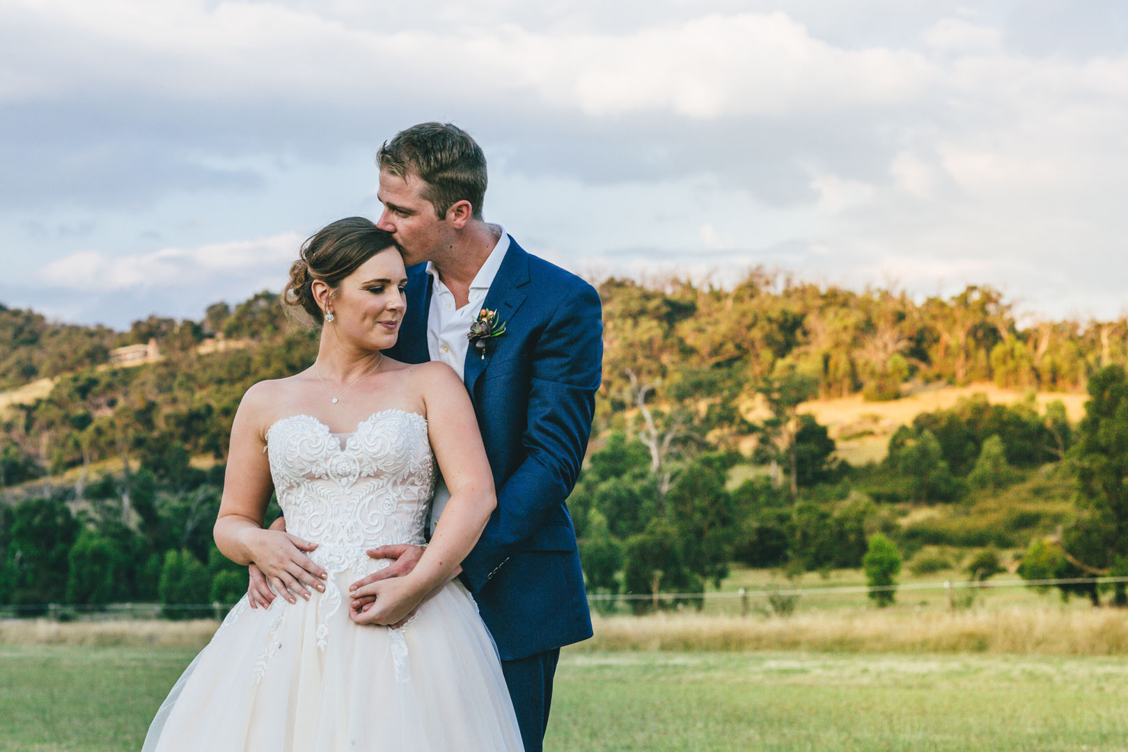 Wedding photo of a couple during their bridal photo session at Yarra Valley Estate