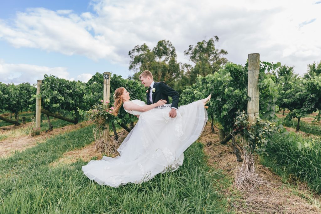 Bridal photo at Vines of the Yarra Valley