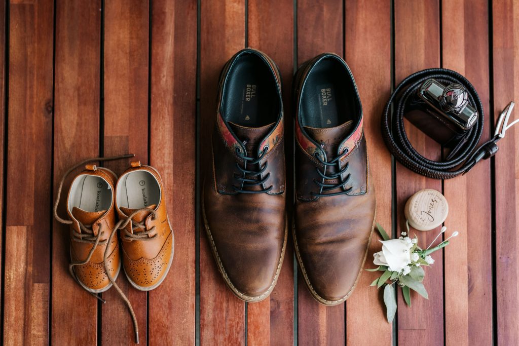 Father and son shoes for Rocklea Farm wedding.